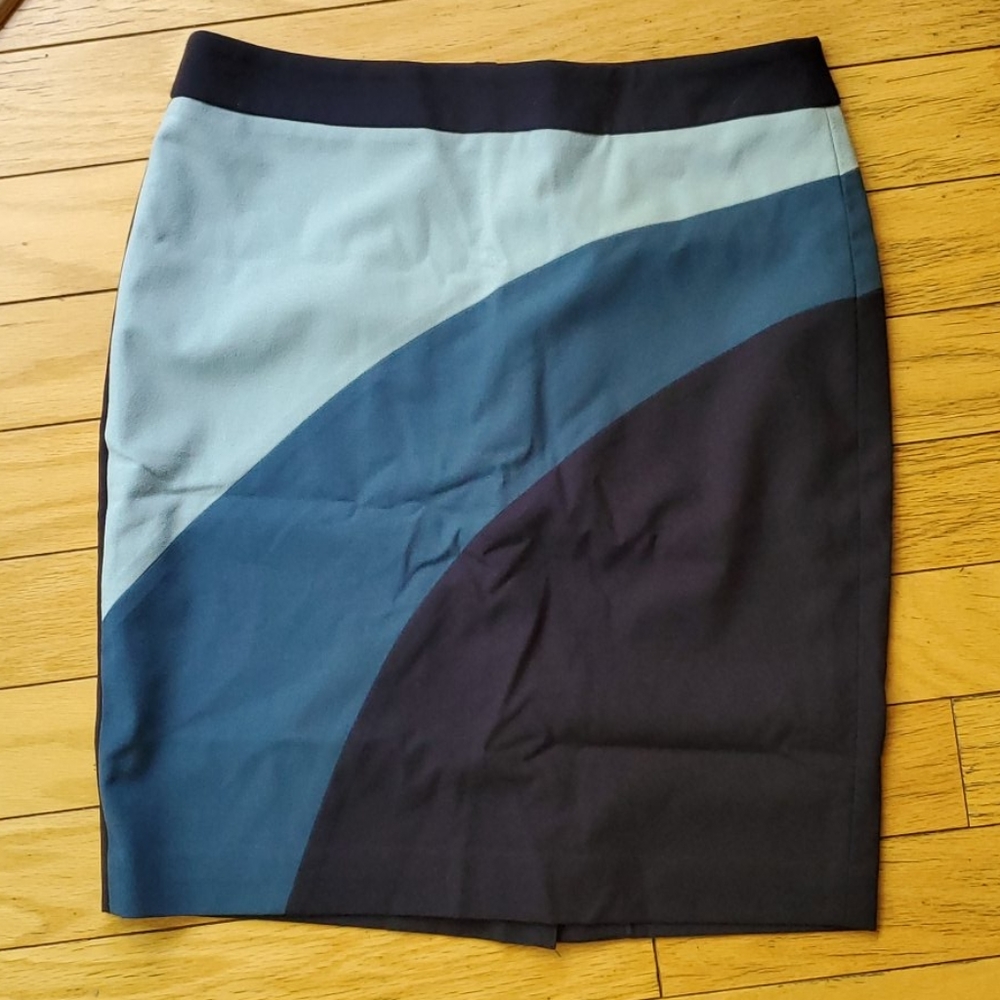 Ann Taylor factory blue petite pencil skirt sz 6